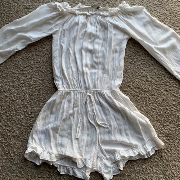 Brandy off shoulder white Gabriella romper - Picture 3 of 5